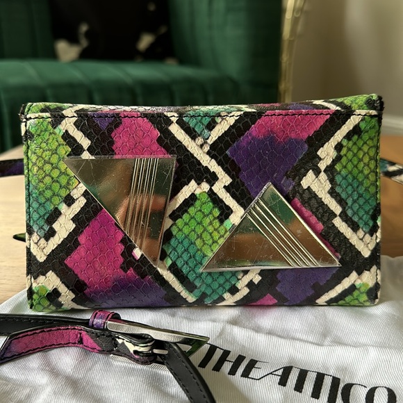 The Attico Black Mini Friday Bag Snakeskin Multicolor Belt Bag Crossbody - Picture 13 of 14